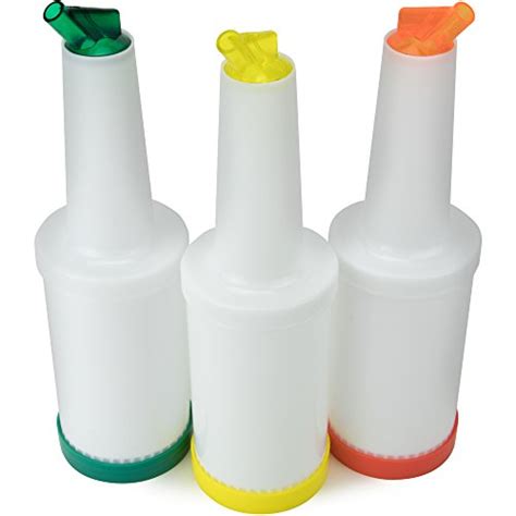 3 Pack Of Colorful Juice Pouring Spout Bottle Containers Mix Pour