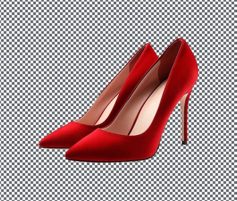 Premium PSD Elegant Red Velvet Heels Isolated On Transparent Background