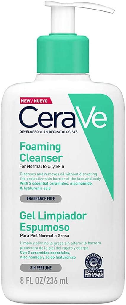 CeraVe Gel Limpiador Espumoso Diario para Piel Mixta Grasa o con Acné