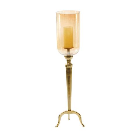 Reviews For Litton Lane In Gold Aluminum Metal Single Candle