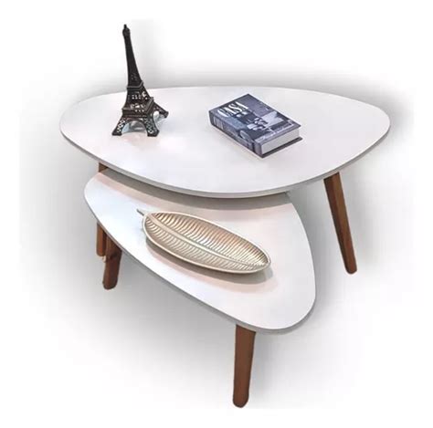 Conjunto De Mesa De Centro De Sala Orgânica Paris Off White