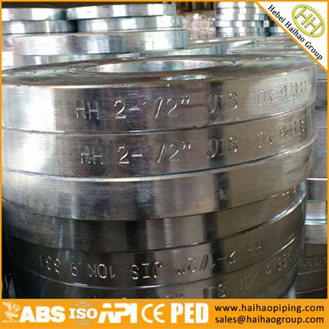 JIS B2220 10K Slip On Flange Dimension Hebei Haihao Flange Factory