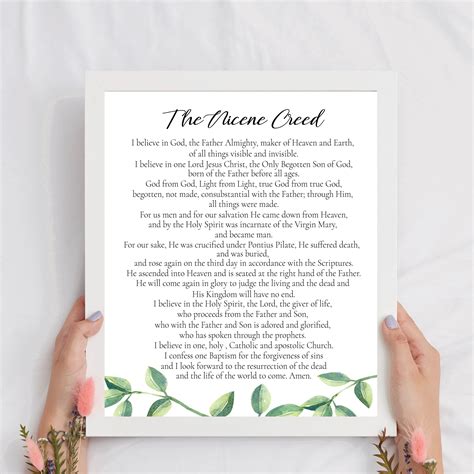 The Nicene Creed Printable Christian Wall Art Digital Print Prayer