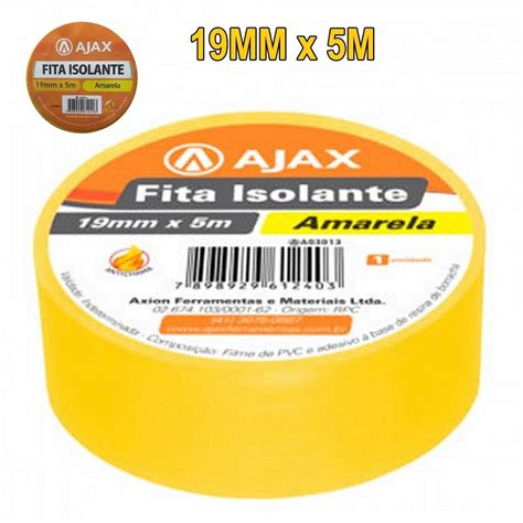 Fita Isolante Antichama Amarela Ajax 19mm X 5m Shopee Brasil