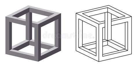 Impossible Cube Optical Illusion Stock Vector Illustration Of Escher