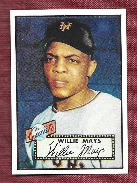 Willie Mays Topps Reprint Brand New Beautiful Card Old