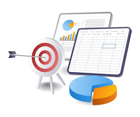 Business growth calculation targets technology infographics flat