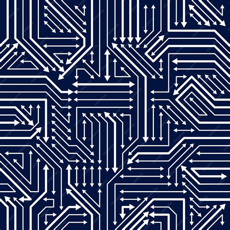 Premium Vector Circuit Board Seamless Pattern Vector Background Microchip Technology