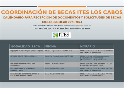 Becas Ites Los Cabos Comparte El Calendario Para El Proceso De Entrega