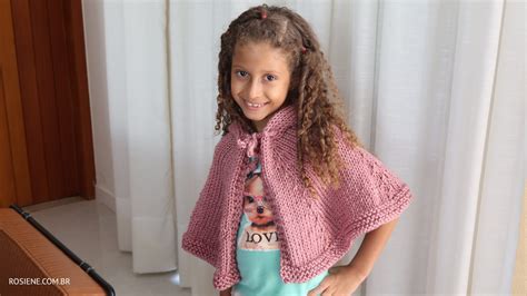 Poncho Infantil Angelica Em Tric Rosiene Tric E Tal