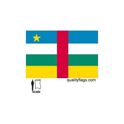 Central African Rep. Flag w/pole hem 3x5' Nyl | Quality Flags