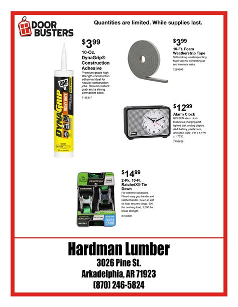 October Door Busters Hardmans Lumber