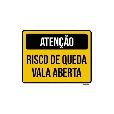 Kit Placas Aten O Risco Queda Vala Aberta Madeiramadeira