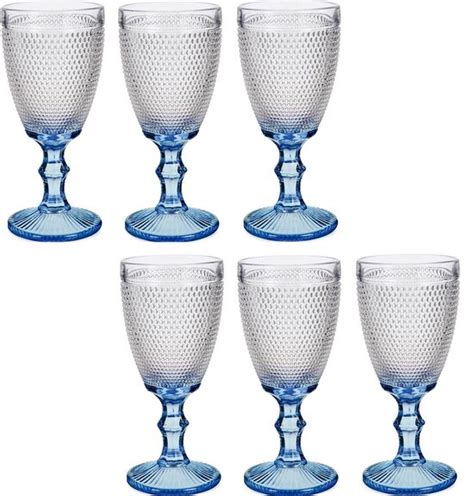 Vivalto Luxe Wijnglazen Monaco Serie Set X Op Blauwe Voet Ml