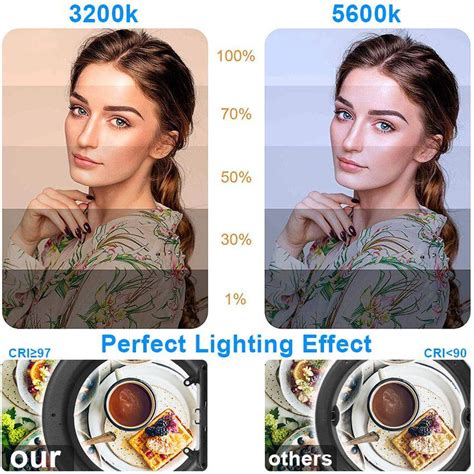 Selens Inch Led Ringlight Dimmable Warm And White Ring Light