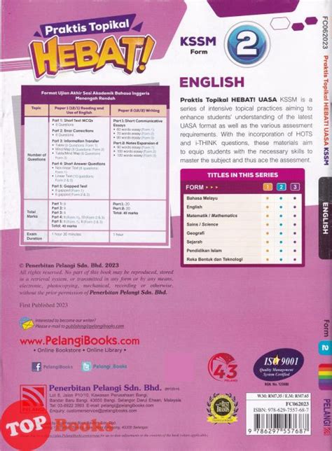 [topbooks Pelangi] Praktis Topikal Hebat Uasa English Form 2 Kssm 20