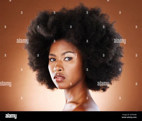 Beauty Hair Care Afro And Portrait Of Black Woman With Clean Healthy Hair Facial Skincare Glow