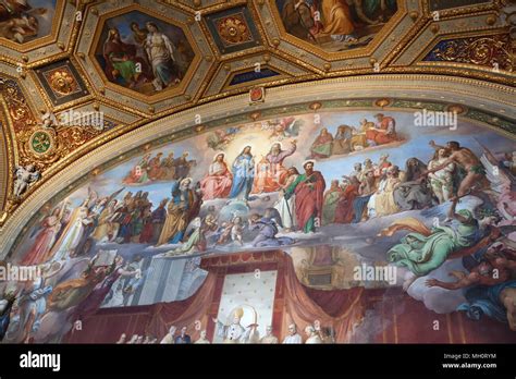 Large Religious Wall Art Mural At The Vatican In Romeitaly Stock Photo