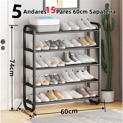 5 Andares 40cm Sapateira De Metal E Plastico Organizador Prateleira