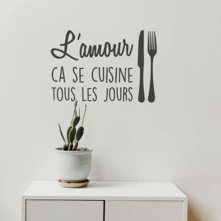 Sticker Mural Vitrine Citation L Amour A Se Cuisine Tous Les Jours