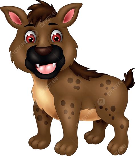 Funny Brown Hyena Cartoon Nice Black Nature Vector Nice Black Nature