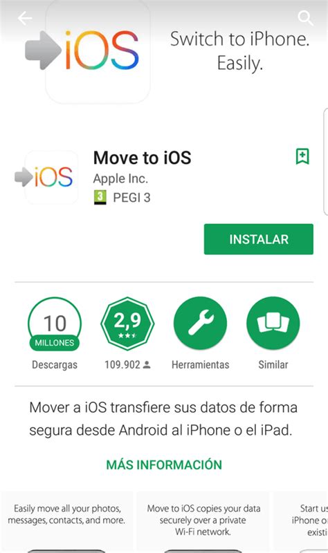 Cómo pasar de Android a iPhone en pocos segundos