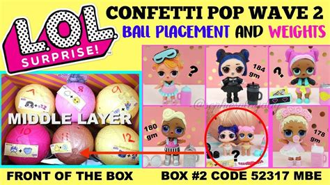 LOL Surprise Confetti Pop WAVE 2 Series 3 Ball Placement And Weight