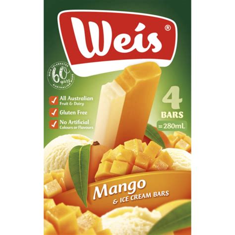 Weis Mango And Ice Cream Bars 4 Pack 280ml Drakes Online Shopping