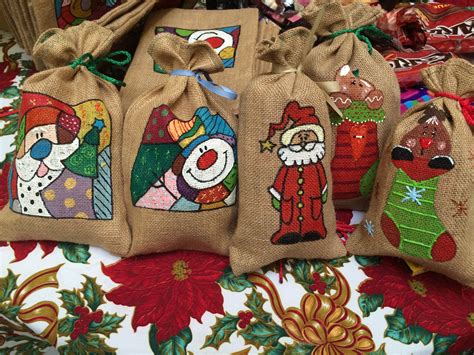 Bolsas navideñas de yute Dale Detalles Bolsas de yute Manualidades