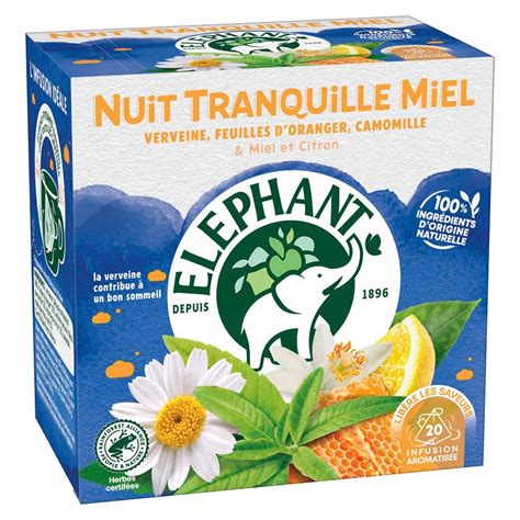 Infusion nuit tranquille miel Elephant Intermarché