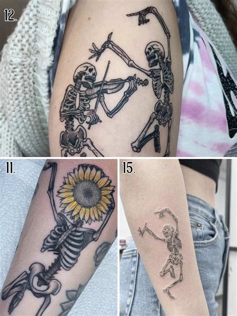 21+ Playful Dancing Skeleton Tattoo Ideas - Tattoo Glee