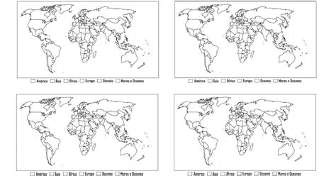 4 Mapas Para Colorir Atividade Sobre Os Continentes Suporte Geografico