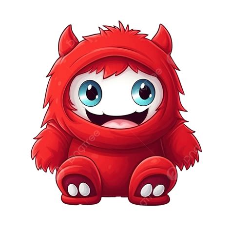 Cute Red Monster In Halloween Ghost Costume Cartoon Illustration