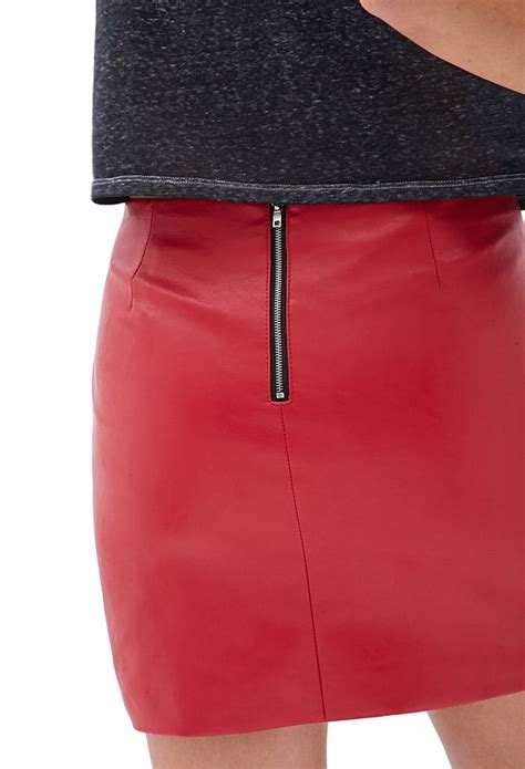 Lyst Forever 21 Faux Leather Mini Skirt In Red