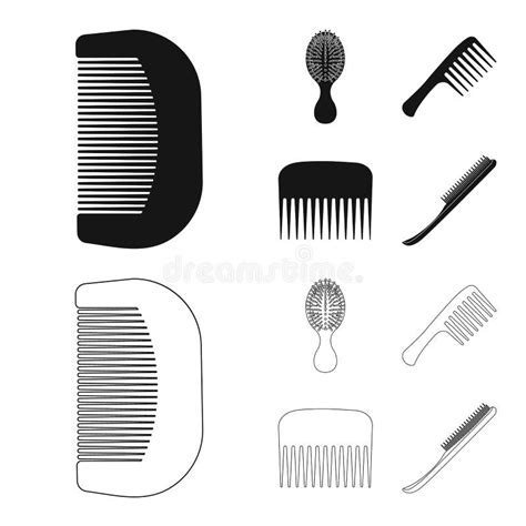 Vector Design Of Brush And Hair Icon Set Of Brush And Hairbrush Stock