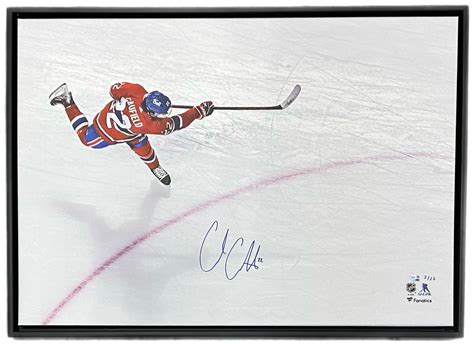 Cole Caufield Autographed Canvas 24x36 Overhead Limited Edition Of