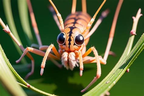 Premium Photo A Close Up Of A Yellow And Black Striped Insect With A