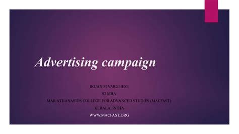 Advertising Campaign Pptx