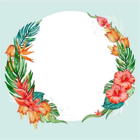 Free Vector Watercolor Floral Wreath Frame