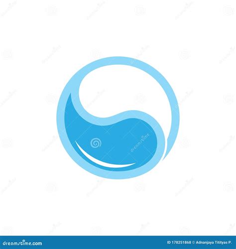 Circle Water Rotation Geometric Outline Fresh Symbol Vector Stock