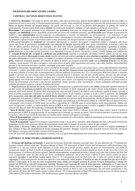 Sociologia Del Lavoro SOCIOLOGIA DEL MERCATO DEL LAVORO CAPITOLO 2