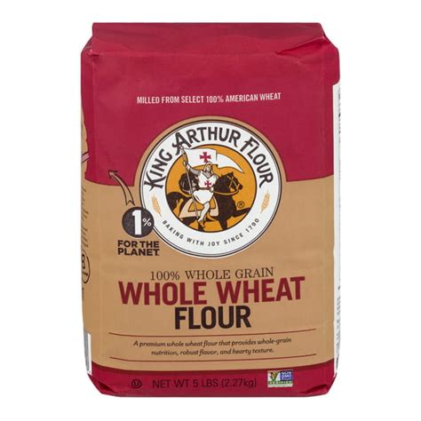 2 Pack King Arthur Flour 100 Premium Whole Wheat Flour 5 Lb Bag