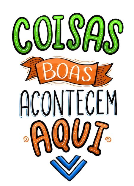 Poster inspirador de frases escritas à mão em português brasileiro