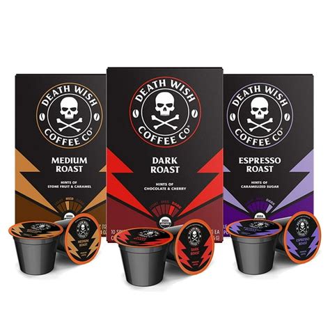 Single Serve Coffee Extra Kick Of Caffeine 10 Each Of Medium Dark And Espresso Roast