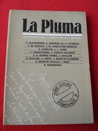 LA PLUMA Revista Cultural 2ª época 1981 Nº 7 Homenaje a Jorge