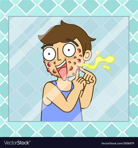 Pimple man Royalty Free Vector Image - VectorStock