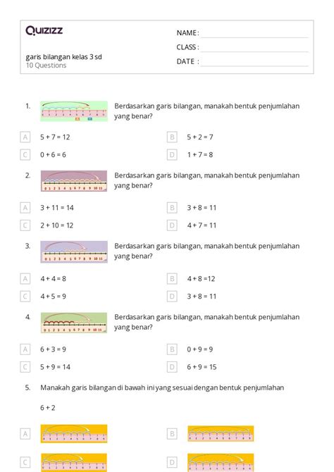 Lembar Kerja Operasi Penjumlahan Dan Pembalikan Untuk Kelas Di