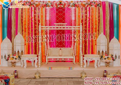 Stage Decoration Ideas For Mehndi Shelly Lighting