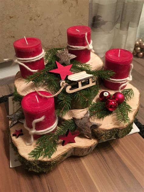 Adventskranz Mit Holzscheiben Selber Machen Weihnachten Weihnachtsbasteln Advent Und