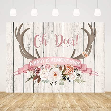 Amazon ABLIN 8x6ft Oh Deer Pink Girl Baby Shower Backdrop Antlers